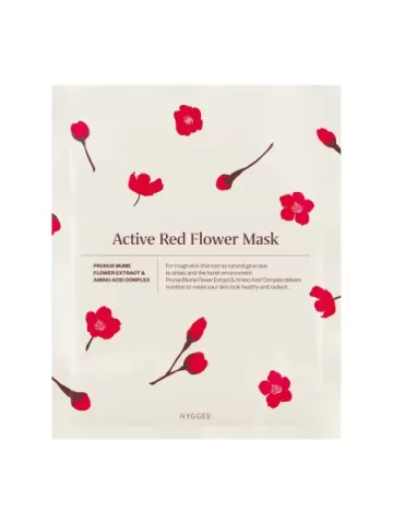 HYGGEE Active Red Flower Mask maitinanti lakštinė kaukė